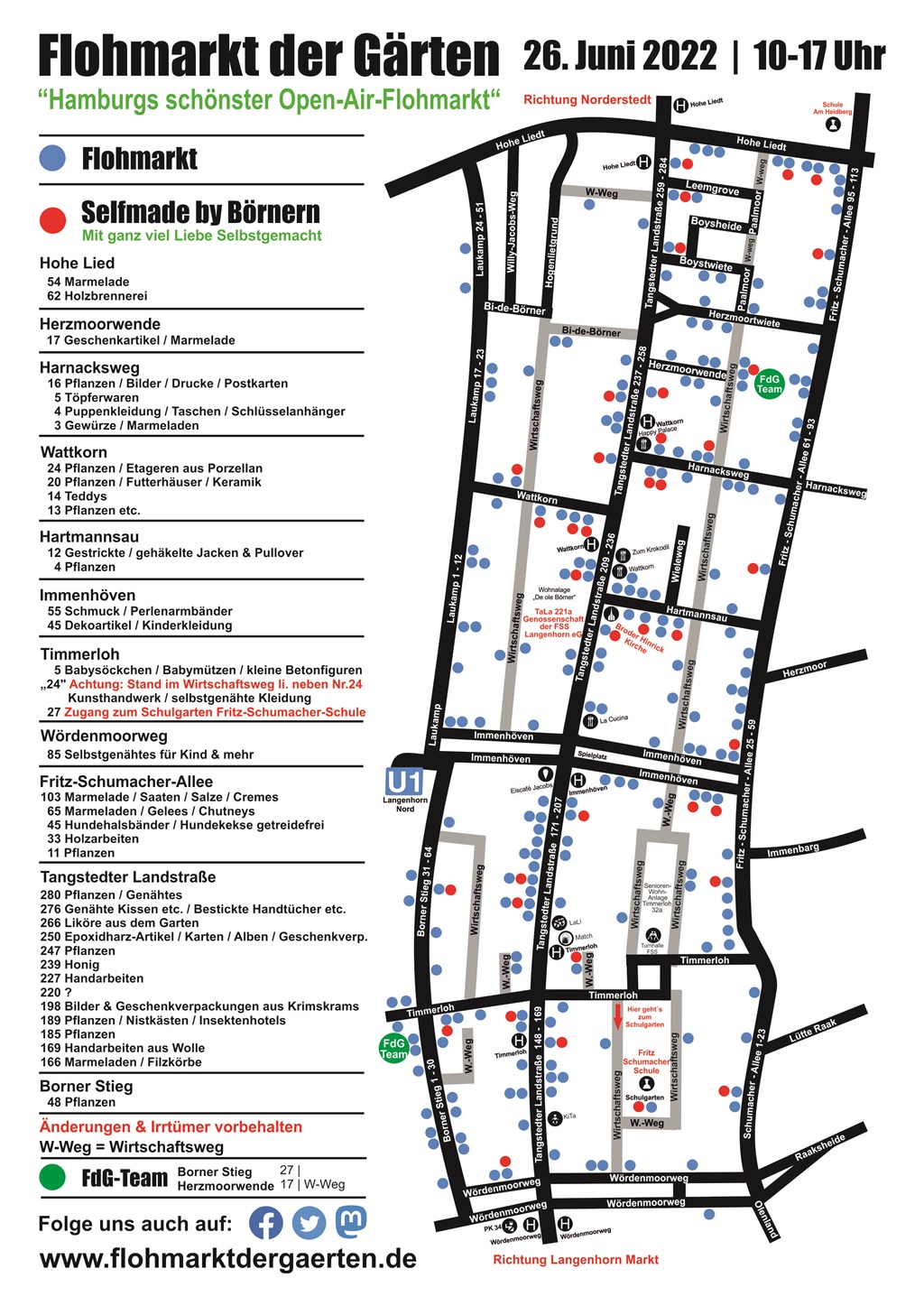 Flohmarkt der Gärten Lageplan